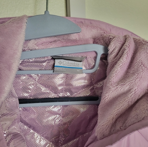 Columbia Long Heavenly Hooded Jacket in color pink ( aura/gumdrop) - Picture 3 of 5